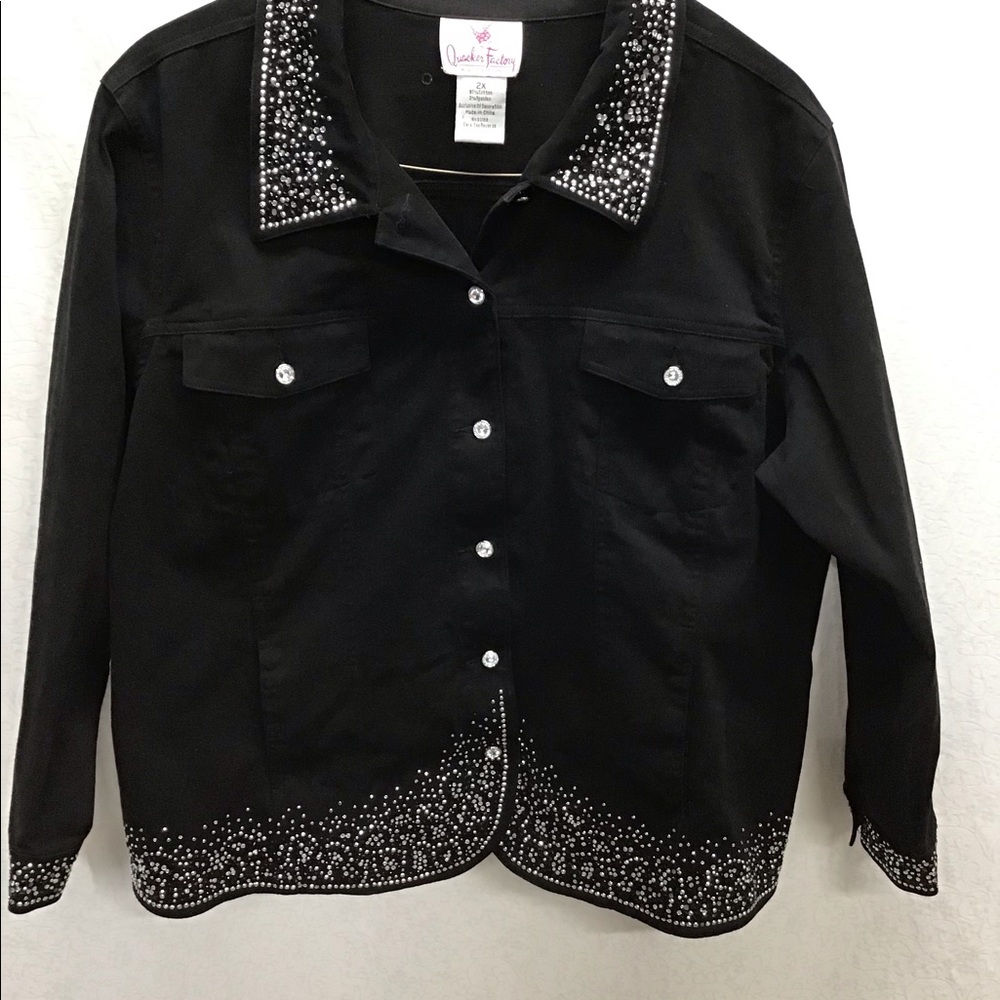 Quacker Factory amazing black jacket with lots of bling.  2X
